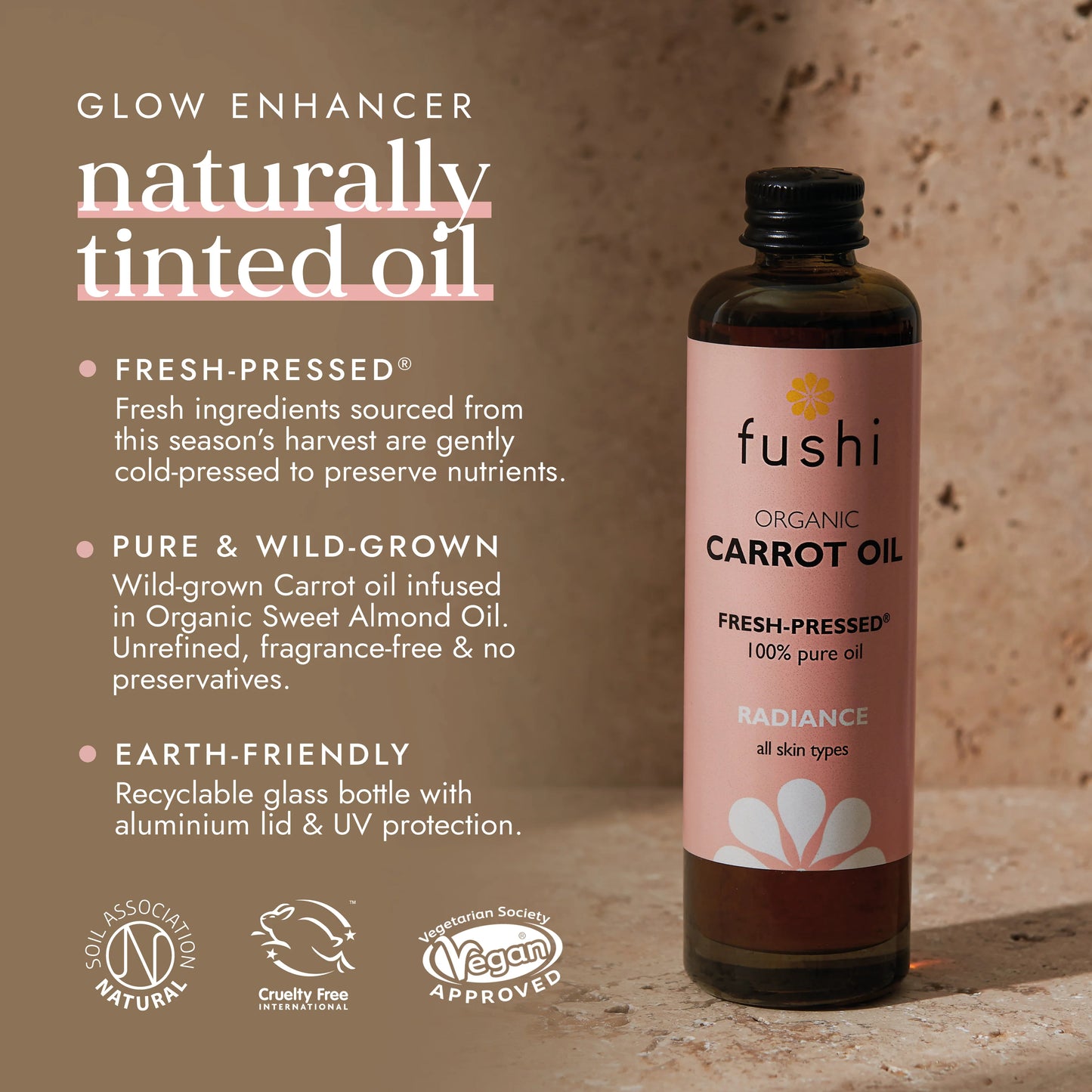 FUSHI Organic Cold & Fresh Pressed Wild Carrot Oil 100 ml