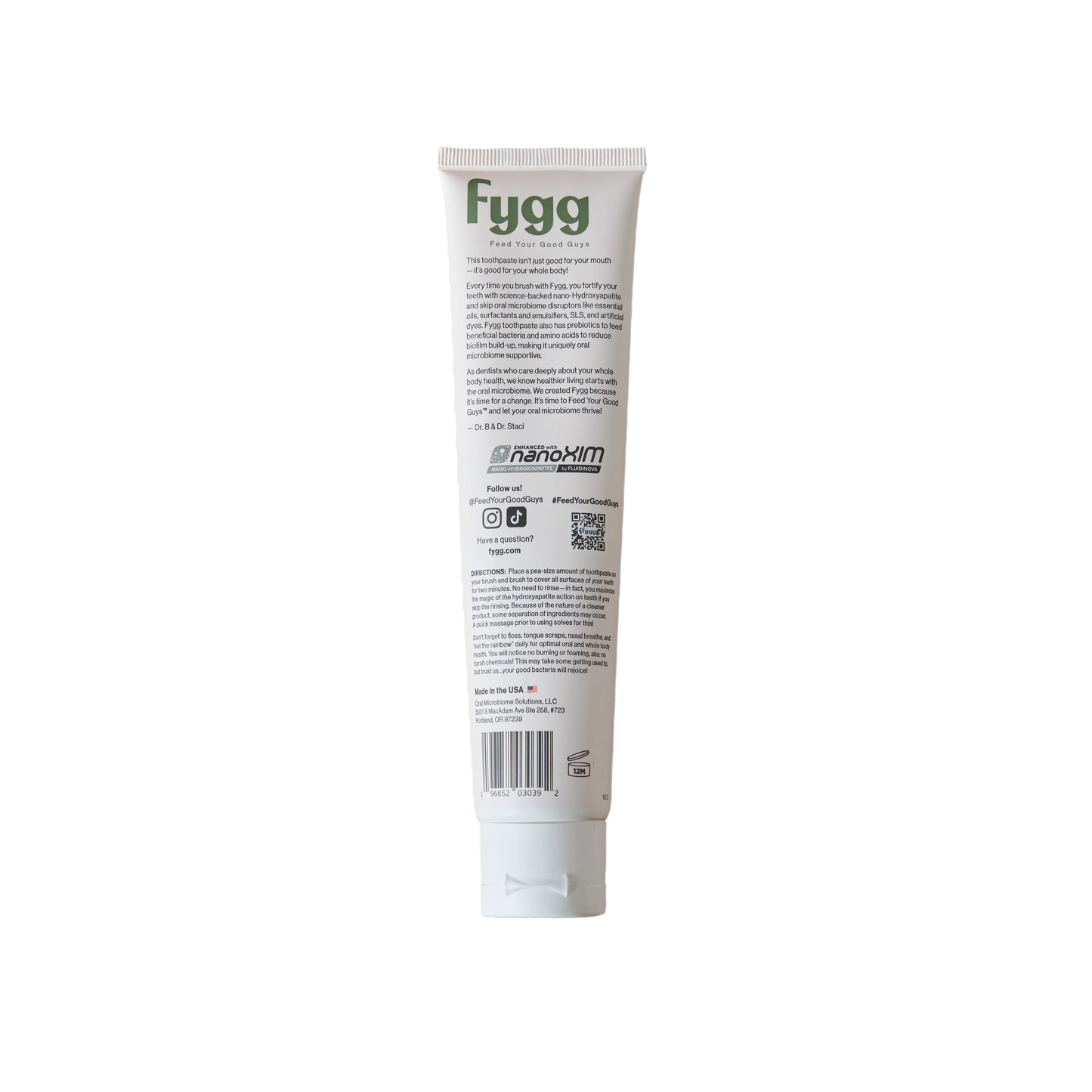 FYGG Nano-Hydroxyapatite Toothpaste with Prebiotics | Mild Mint - Tannkrem